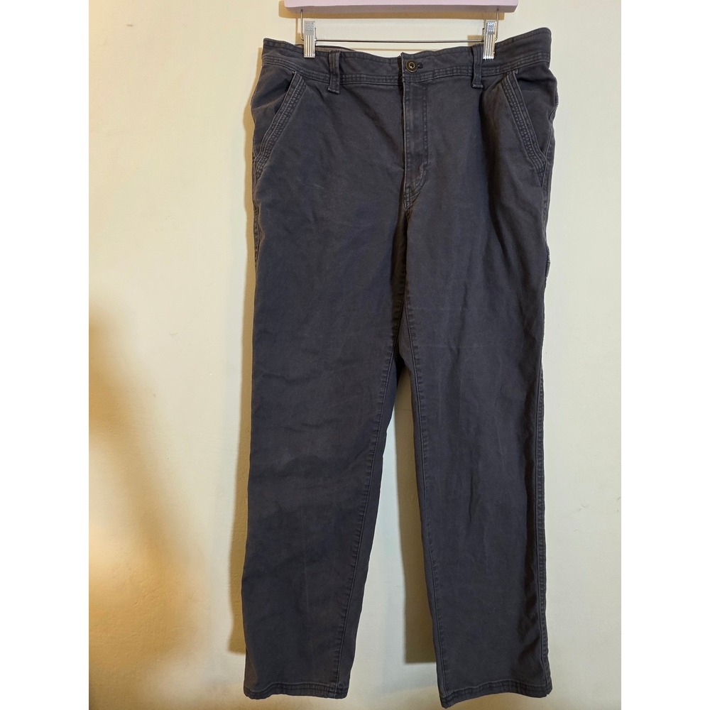 Hollister Mens Baggy Cargo Pants Charcoal Gray Cotton Size M Tall Relaxed Fit